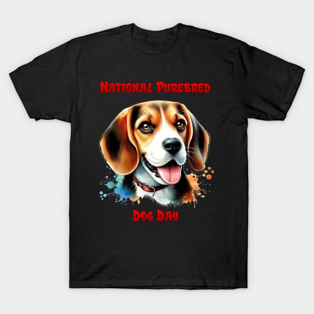 Beagle Celebration: National Purebred Dog Day T-Shirt by coollooks